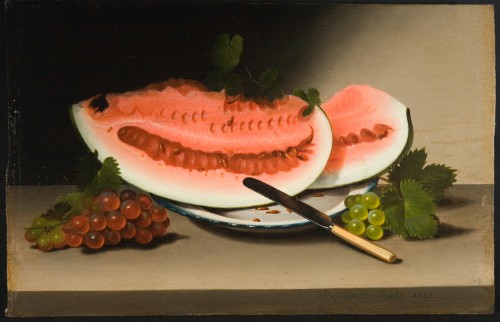 Still Life with Watermelon and Grapes