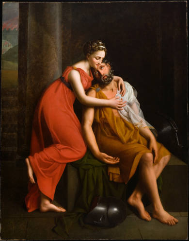 A Young Woman From Thebes Tending Her Wounded Father